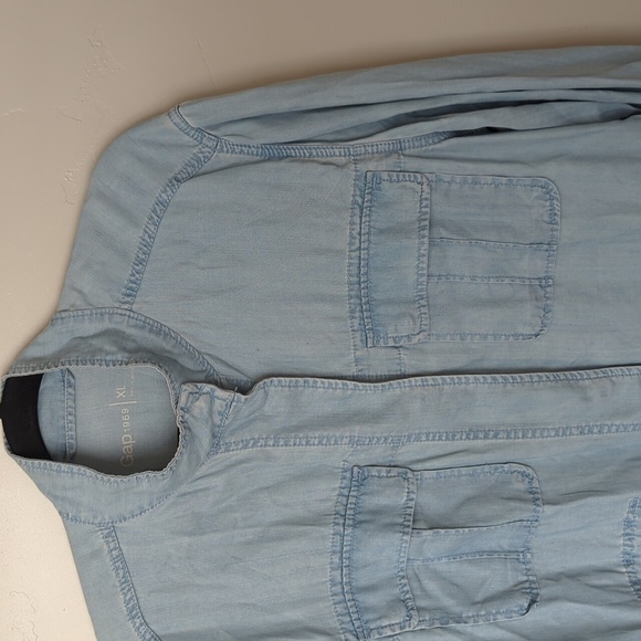 GAP Light Blue Tencel Denim Relaxed Utility Jacket XL - Picture 12 of 12